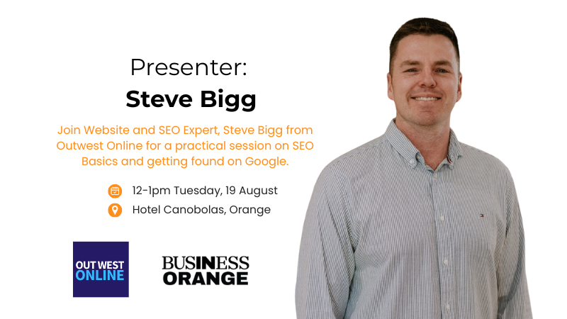 Graphic with SEO workshop details from event description